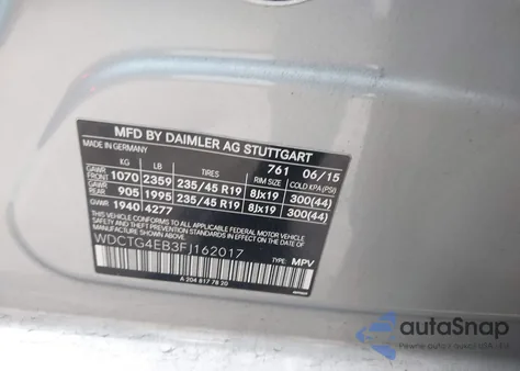 2015 Mercedes-Benz Gla 250 z USA, uszkodzony, nr VIN WDCTG4EB3FJ162017